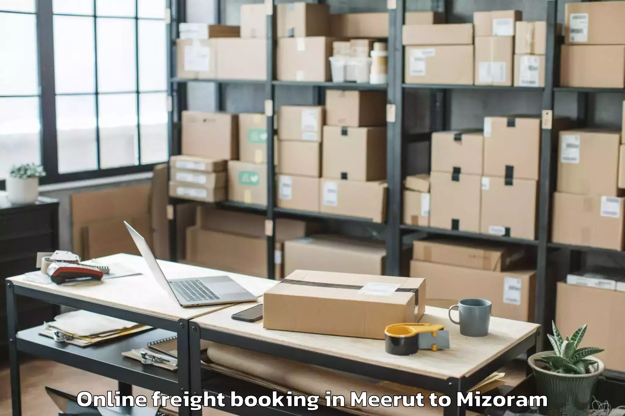 Book Meerut to Saitlaw Online Freight Booking